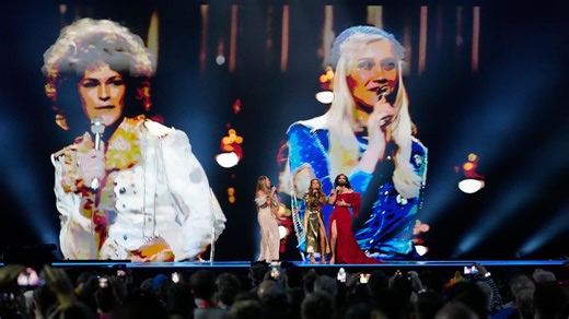Eurovision marks 50 years since Abba’s win with ‘Abba-tar’ appearance