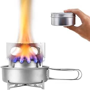 Amazon.com: TOMSHOO Titanium Alcohol Camping Burner Stove with Foldable Handle, Stronger Firepower, Rack Combo Set & Cross Stand Lightweight Alcohol Backpacking Stove for Outdoor Hiking : Sports & Outdoors