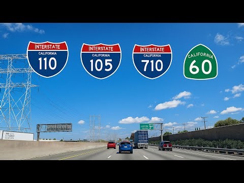 Exploring LA's Freeways: A Drive Along Interstate 710, 105, 110, SR60 | California Driving Tour