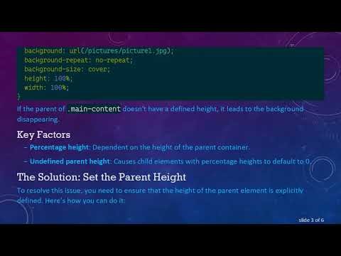 Solving the Mystery: Why Does My Background Image Disappear When Using %?