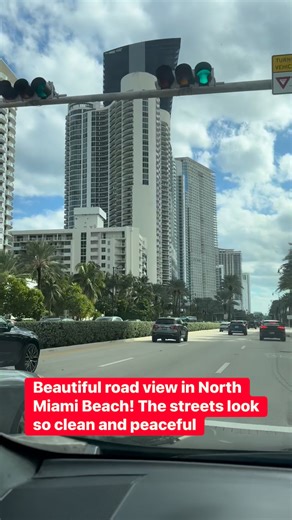 23 reactions · 47 comments | Beautiful road view in North Miami Beach! The streets look so clean and peaceful with palm trees all around. It’s always a good vibe driving or walking here and feeling the ocean breeze. #NorthMiamiBeach #love #trending #visioninusa #usa #Amazing #halloween2025 | Vision In USA | Facebook