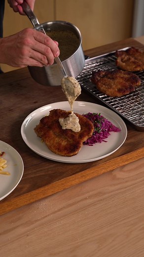 Delicious Pork Schnitzel with Spätzle & Mustard Sauce