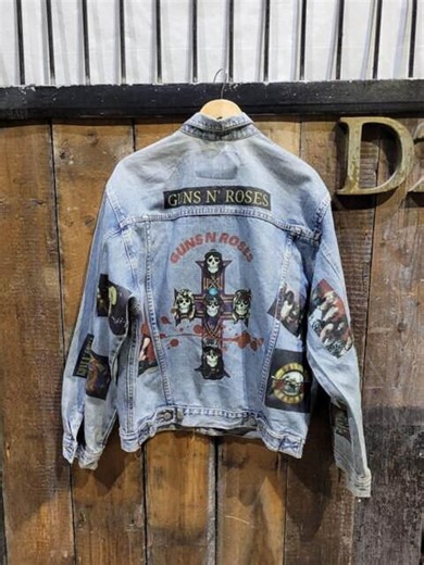 Vintage Rock Band Denim Jacket: Upcycled Music Tribute Jean Jacket - Etsy Canada