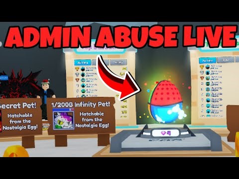 WILL I GET AN INFINITY - NOSTALGIA ADMIN ABUSE LIVE - Bubble Gum Simulator INFINITY