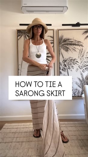 @jamiemichelleswain on Instagram: "How to tie a sarong skirt. I tried lol. If I was not staring at camera and was up close to a mirror it’s way easier. And things cute folded in half and worn shorter too. #sarong #maxiskirt #coastalgrandmother #zara #madewell"