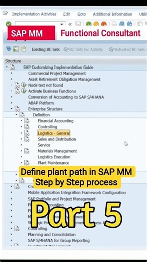 SAP MM: Plant Configuration Path Explained 🏭 #shorts