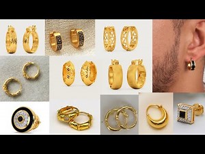 Gold Bali for men l mens gold earrings designs with price l gold stud earrings for men....