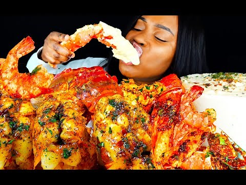 KING CRAB SEAFOOD BOIL MUKBANG | SEAFOOD MUKBANG | CHEESY ALFREDO SAUCE | SEAFOOD BOIL | ASMR EATING
