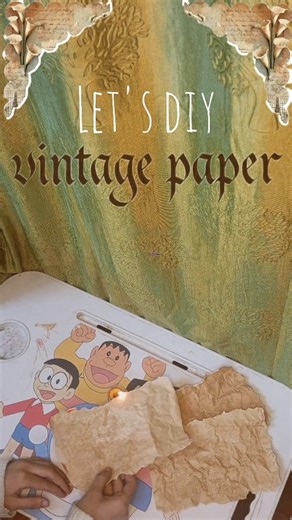 Easy aged paper DIY | shorts📜✨ #art #shortsviral #shortfeed #shortvideos #viralvideos