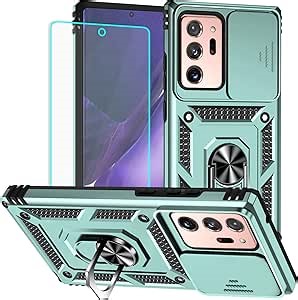 for Galaxy Note 20 Ultra Case with Screen Protector: [Military Grade 20ft. Drop Tested] Ring Shockproof Protective Phone Case for - Samsung Galaxy Note 20 Ultra (Dark Green)