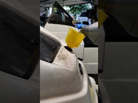 Mercury Marine Outboard steering hydraulic oil fluid flush replace.