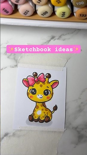 How to draw kawaii giraffe #simpledrawing #sketchbookideas