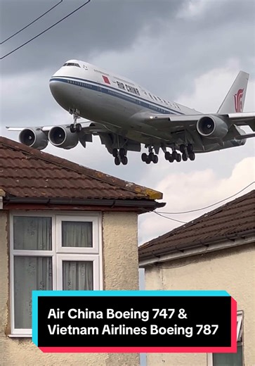Stunning Low Flyover: Boeing 747 & 787 in Action