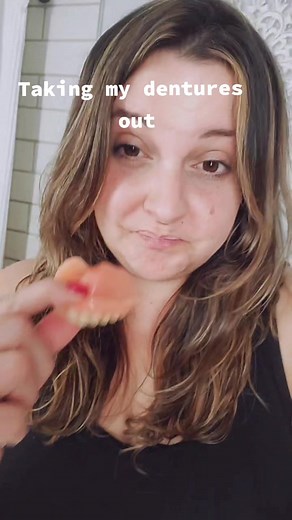 Young Woman Takes Out Dentures | Trying to Smile Without Them