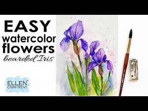 Watercolor Practice- EASY Watercolor Iris Flowers