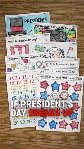 Check out the link in profile for your new no-prep worksheet set! ❤️ 🇺🇸 This print-and-go resource is filled with engaging literacy, writing, and math activities that reinforce essential skills while helping students learn about Presidents’ Day in a developmentally appropriate way. 📝 #presidentsday #presidents #usa #kindergarten