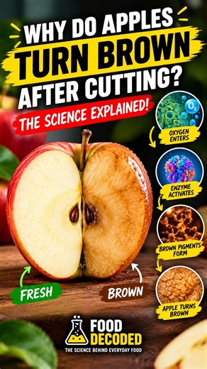 Why Do Apples Turn Brown After Cutting🍎The Science Explained #FoodDecoded #AppleScience #FoodScience