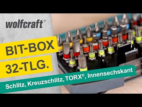 Bit-Box, Schlitz / Kreuzschlitz / TORX / Innensechskant: 31 Bits inkl. Bithalter | wolfcraft