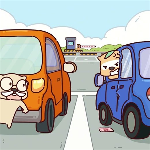 Cartoon Car Chaos: Unexpected Door Drama