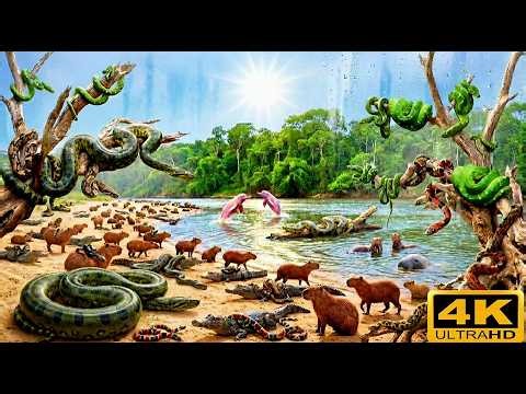Relaxing Walk in the Amazon | Green Snake, Frog & Hidden Jungle Hunters (4K)