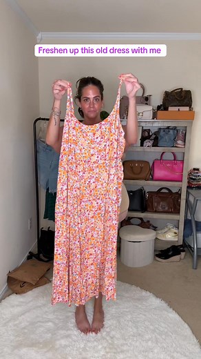 OOTD! Im plus size with an apron belly and I mostly wear dresses and skirts. L I got this Navy Official dress years ago but I still love it even though it’s not exactly my style on its own. I used my and this basic casual shirt to tone down and break up the pattern. #croptuck #casualoutfit #plussizedress #casualdress | Lindsey Baker, Apron Belly Girlie