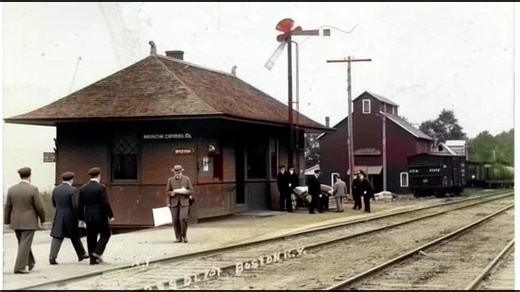 A different RPPC of the old Boston Train Station brought to life 115 years later. | Boston,NY - Past & Present