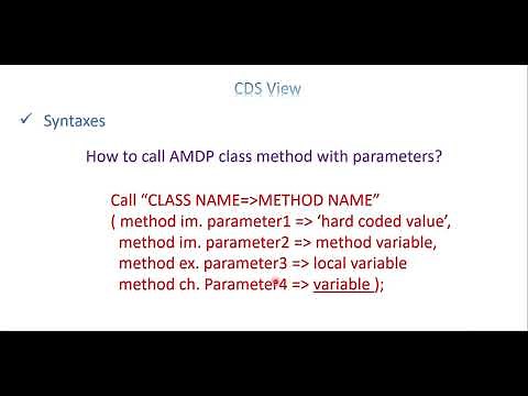 Video 30: CDS View - How to call a method from AMDP procedure?