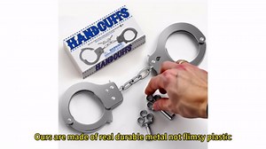 AUYYOSK Toy Metal Handcuffs with Key, Safety Party Supplies Accessory Pretend Play Hand Cuffs for Kids Children