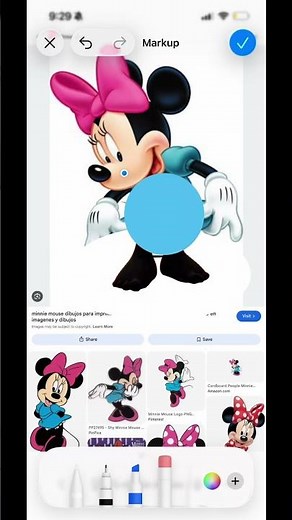 Minnie Mouse tummy inflation in barefeet 1