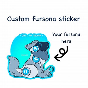 Furry Fursona Custom Sticker Fursona Dial up Protogen or Furry Cute Kawaii Sticker Fursona Furry Commission YCH Digital Art Sticker Gift - Etsy