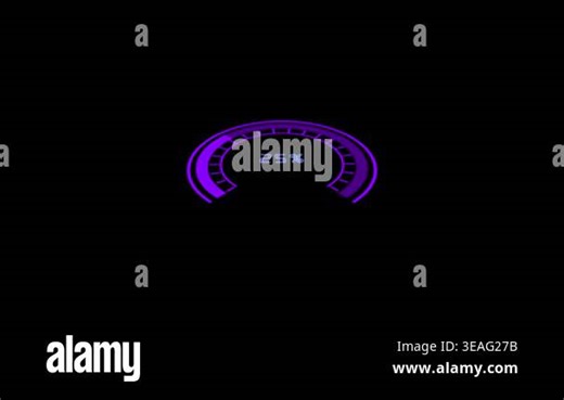 Purple loading progress meter animated. Hud interface 37 percent complete digital technology circle gauge bar graphic design element seamless loop 4 k ultra h d resolution perfect for sci fi tech Stock Video Footage - Alamy