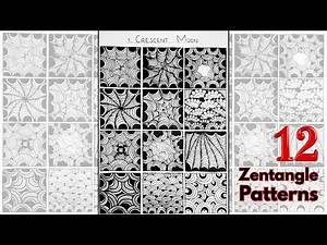 Zentangle Crescent Moon variations | 12 Easy Zentangle Patterns for Beginners Made Easy!