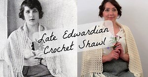 Vintage Crochet Shawl, Late Edwardian Era