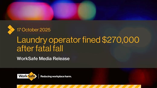 A company providing commercial laundry services in Dandenong South has been convicted and fined $270,000 after a driver died following a fall from a truck's elevated tailgate. Read more: go.vic.gov.au/47sOmXg | WorkSafe Victoria