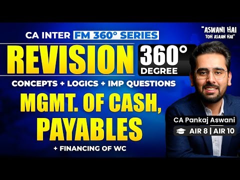 Never Lose a Mark in Working Capital | All Concepts, Imp Questions & Logics | CA Inter FM Revision