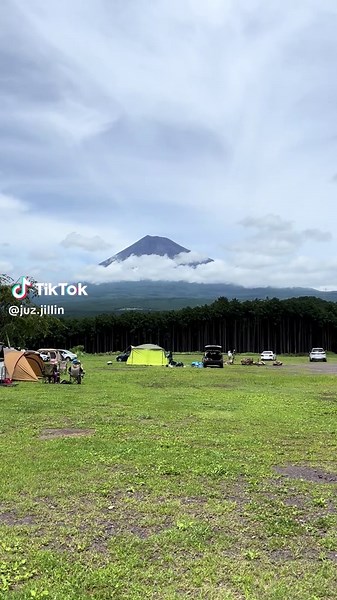 A hot summer day camping at the foot of Mt Fuji ❤️🏕️ #mtfuji #fujisan #富士山 #japancamping #キャンプ