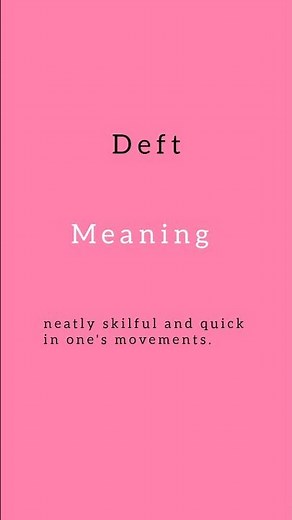Meaning of deft #englishgrammar #english