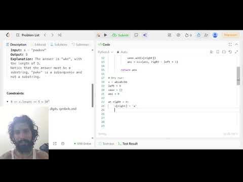 LeetCode 3: Longest Substring Without Repeating Characters | Sliding Window Explained | Python DSA