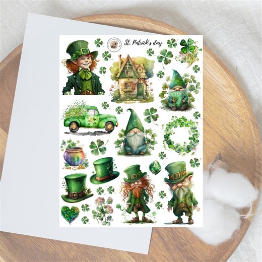 St. Patrick's Day Stickers/spring Stickers/ Matt Vinyl Sticker Sheet - Etsy