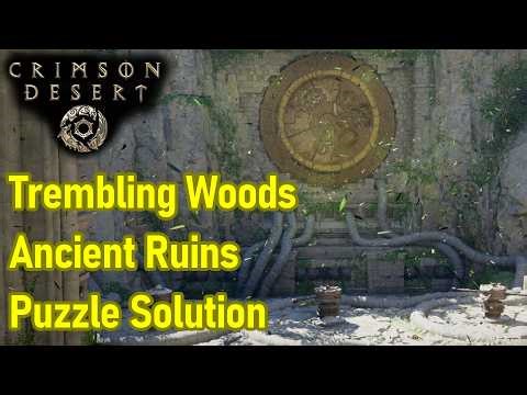 Crimson Desert Trembling Woods Ancient Ruins Puzzle Solution, Gold Circle, Missing Handle Puzzle