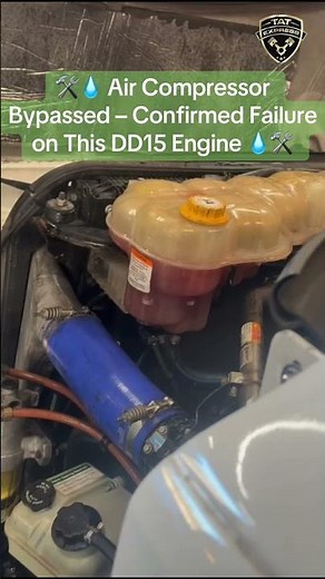 🛠️💧 Air Compressor Bypassed – Confirmed Failure on This DD15 Engine 💧🛠️