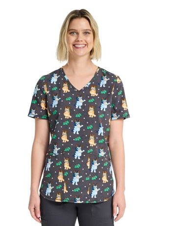 BBC Winter Bluey And Bingo Women's V-Neck Print Top - Walmart.ca