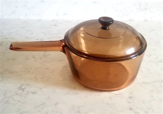 Vintage Corning Vision Kasserolle, Braunglas-Kochgeschirr, 1,5 Liter - Etsy.de