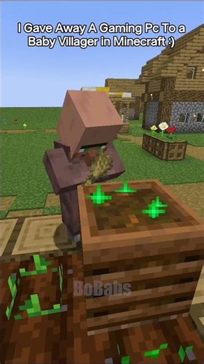 I Gave Away A Gaming Pc To a Baby Villager in Minecraft🙂