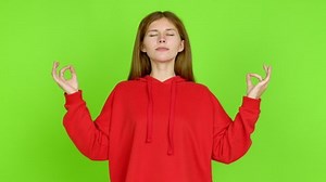 Young Woman Zen Position Over Isolated 库存影片视频（100% 免版税）1087692980 | Shutterstock