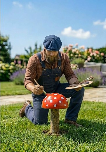 DIY Concrete Watermelon Mushrooms for Your Garden
