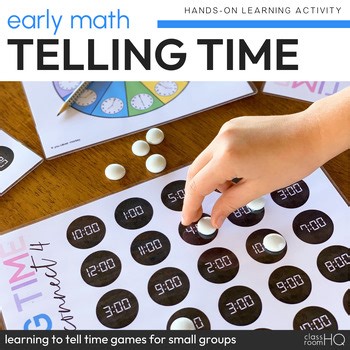 Learning to Tell Time 4-in-a-Row Game - Hands-On Math Center Activity