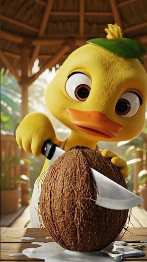 Perfect Coconut Crack Asmr 🥥 | Brown Coconut Cutting Sounds for Relaxation #asmr #duck #cute