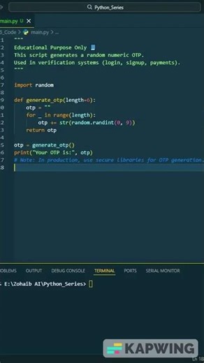 Python OTP Generator | Random OTP Kaise Banta Hai? (Educational)