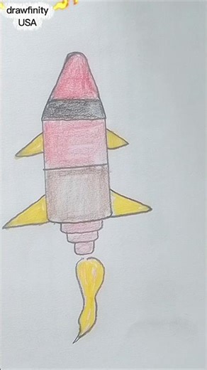 Rocket Drawing 🚀 Rocket Sketch Tutorial | Drafinity USA #shorts